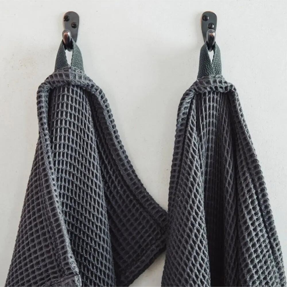 Ettitude Waffle Weave CleanBamboo Bath Sheets (2) in slate grey